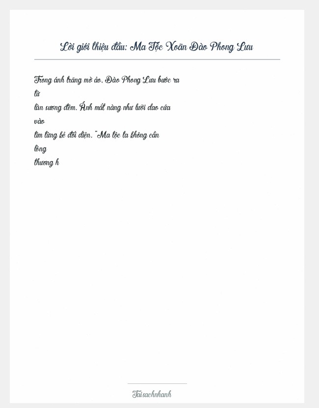 Trích đoạn Ma Tộc Xoãn Đào Phong Lưu