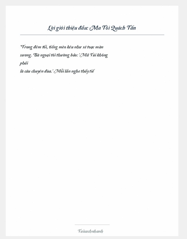 Trích đoạn Ma Tôi Quách Tấn