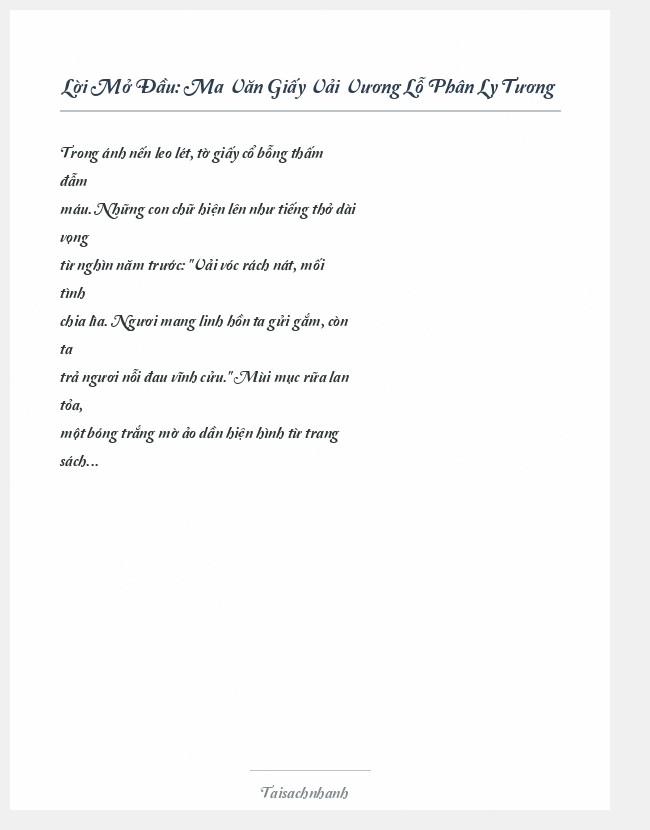 Trích đoạn Ma Văn Giấy Vải Vương Lỗ Phân Ly Tương