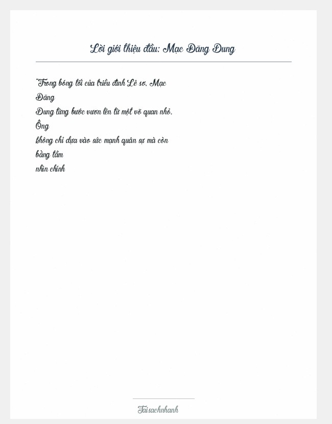 Trích đoạn Mạc Đăng Dung