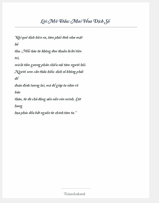 Trích đoạn Mai Hoa Dịch Số