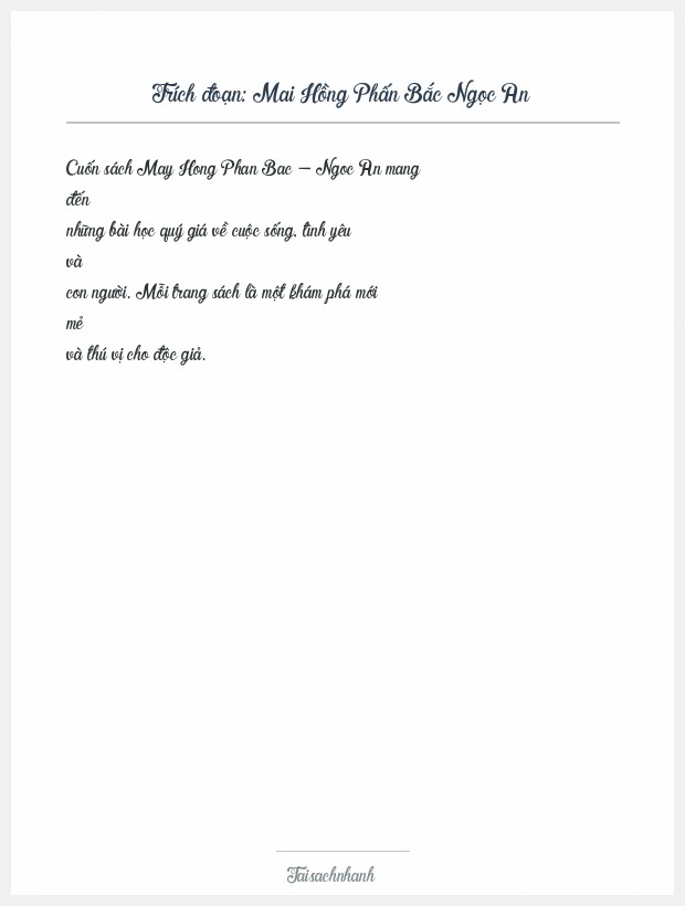 Trích đoạn Mai Hồng Phấn Bắc Ngọc An