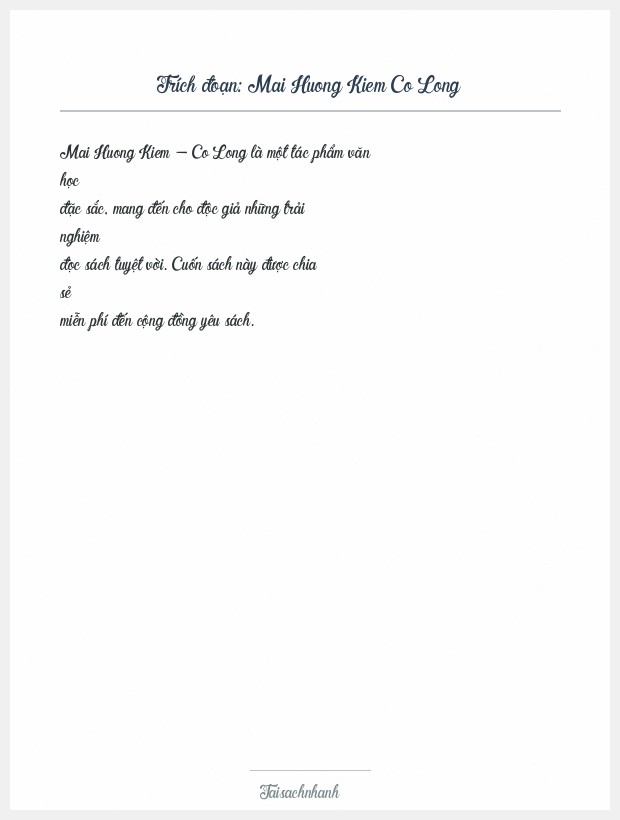 Trích đoạn Mai Huong Kiem Co Long