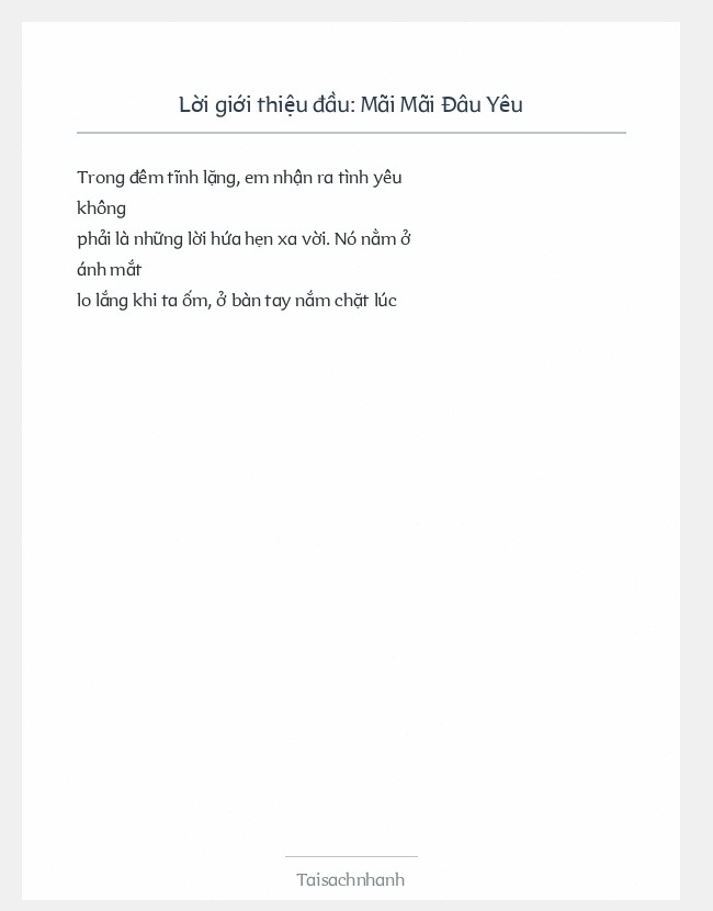 Trích đoạn Mãi Mãi Đâu Yêu