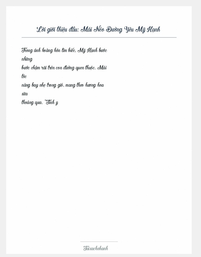 Trích đoạn Mái Nẻo Đường Yêu Mỹ Hạnh