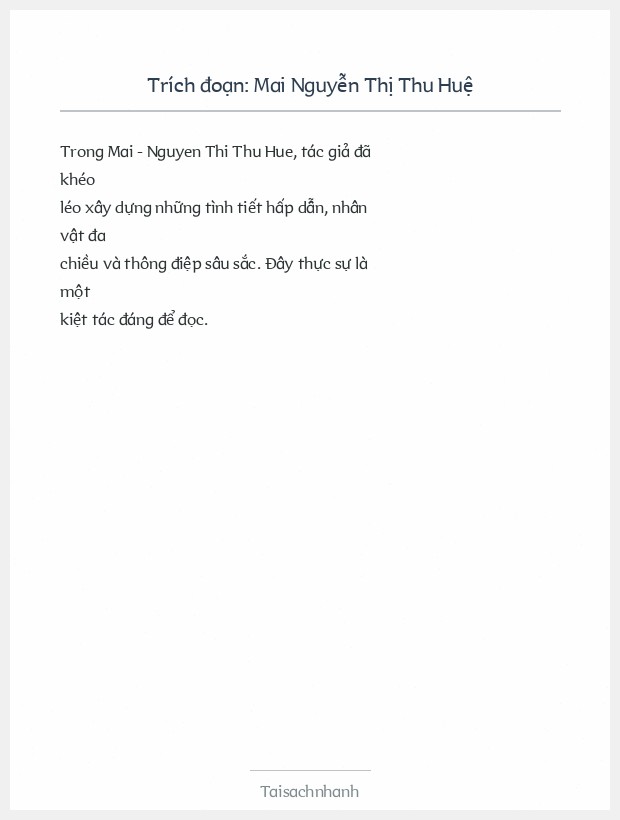 Trích đoạn Mai Nguyễn Thị Thu Huệ
