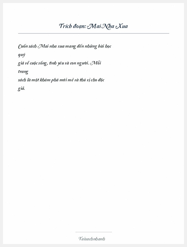 Trích đoạn Mai Nha Xua