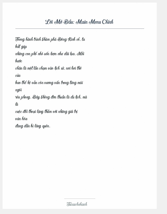 Trích đoạn Main Menu Chính