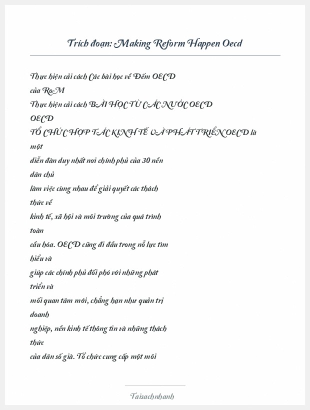 Trích đoạn Making Reform Happen Oecd