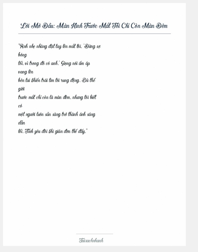 Trích đoạn Màn Hình Trước Mắt Tôi Chỉ Còn Màn Đêm