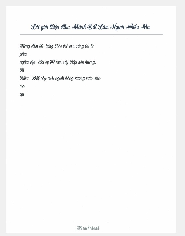 Trích đoạn Mảnh Đất Làm Người Nhiều Ma
