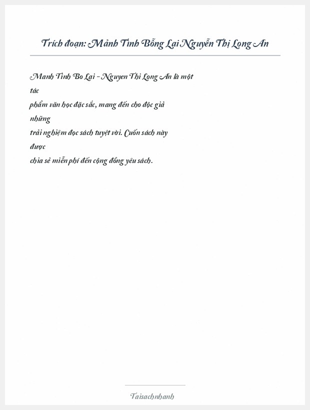 Trích đoạn Mảnh Tình Bỗng Lại Nguyễn Thị Long An