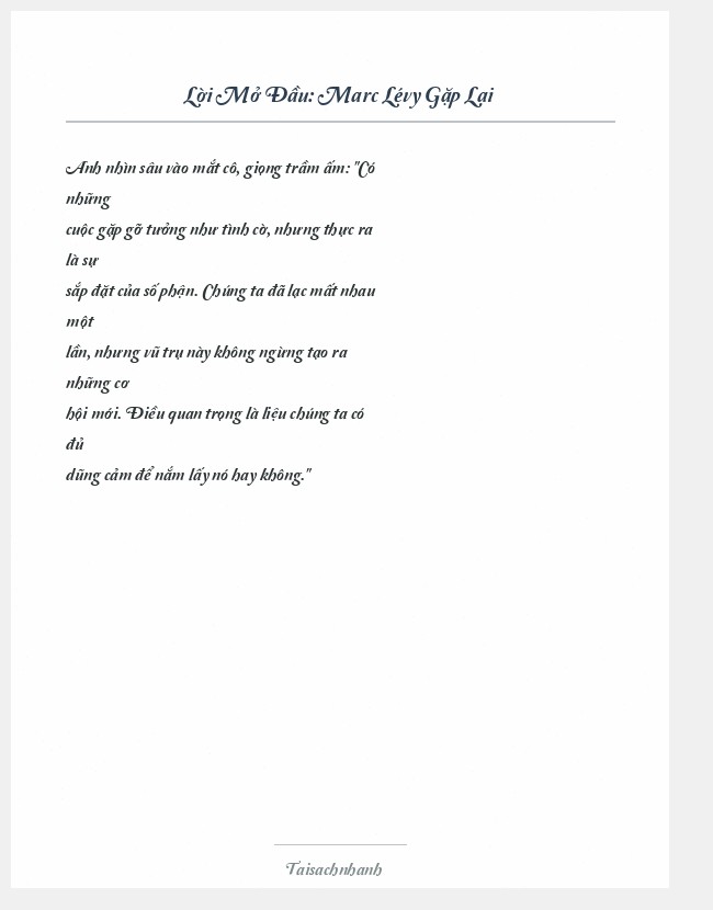 Trích đoạn Marc Lévy Gặp Lại