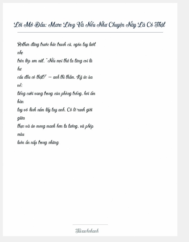 Trích đoạn Marc Lévy Và Nếu Như Chuyện Này Là Có Thật