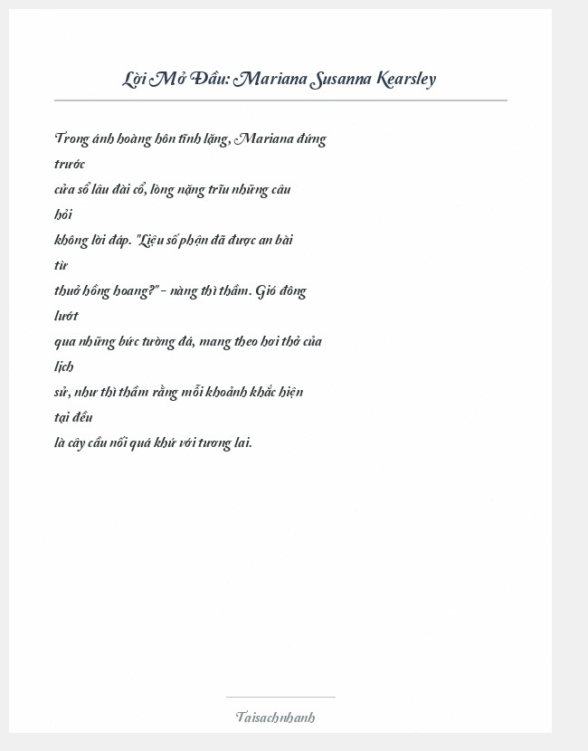 Trích đoạn Mariana Susanna Kearsley