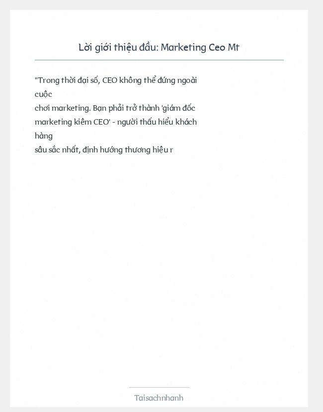 Trích đoạn Marketing Ceo Mt