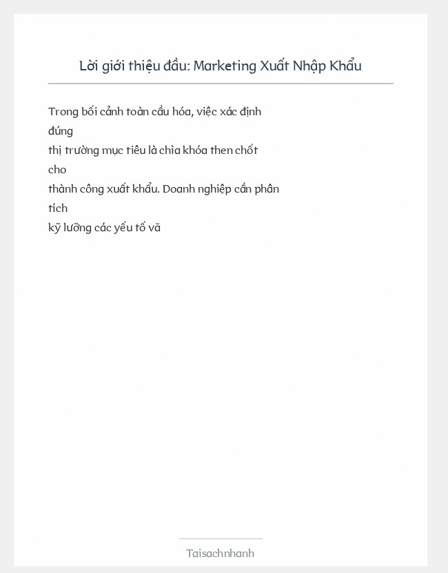 Trích đoạn Marketing Xuất Nhập Khẩu