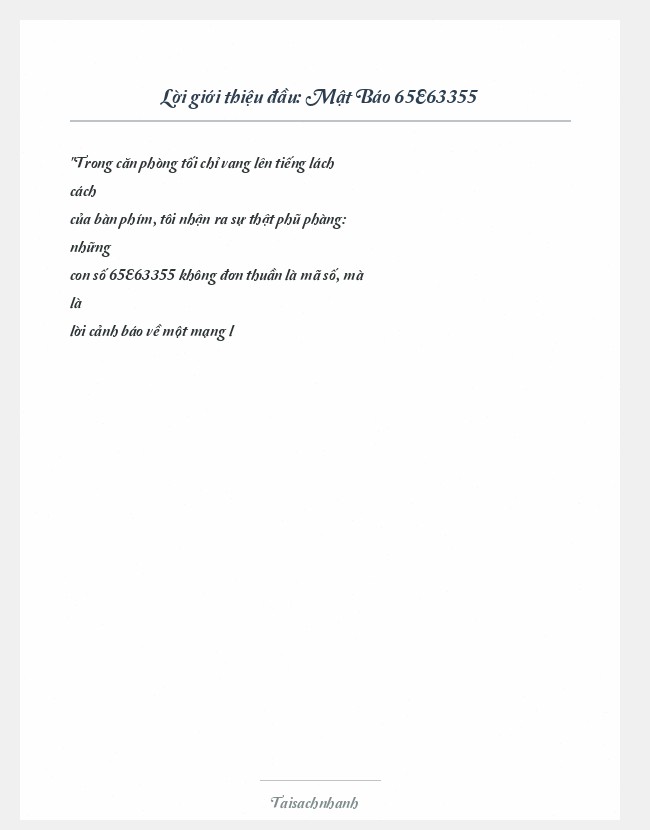 Trích đoạn Mật Báo 65E63355