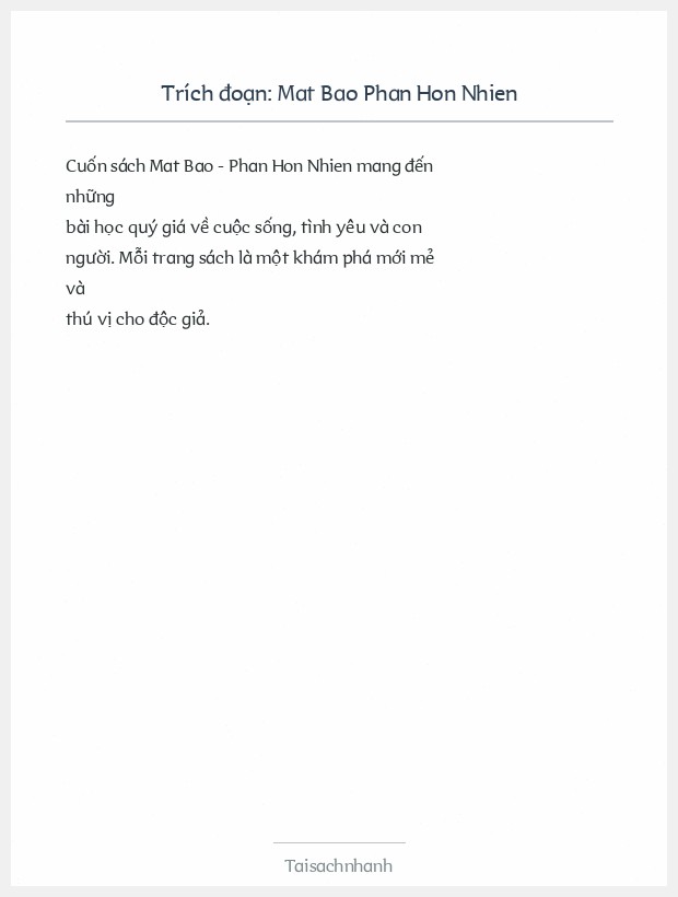 Trích đoạn Mat Bao Phan Hon Nhien