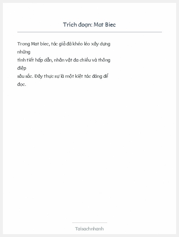 Trích đoạn Mat Biec