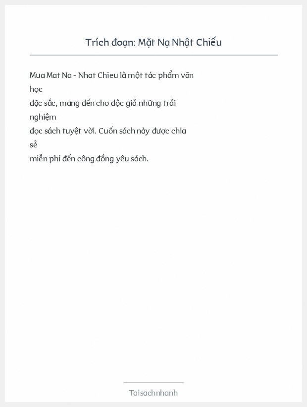 Trích đoạn Mặt Nạ Nhật Chiếu