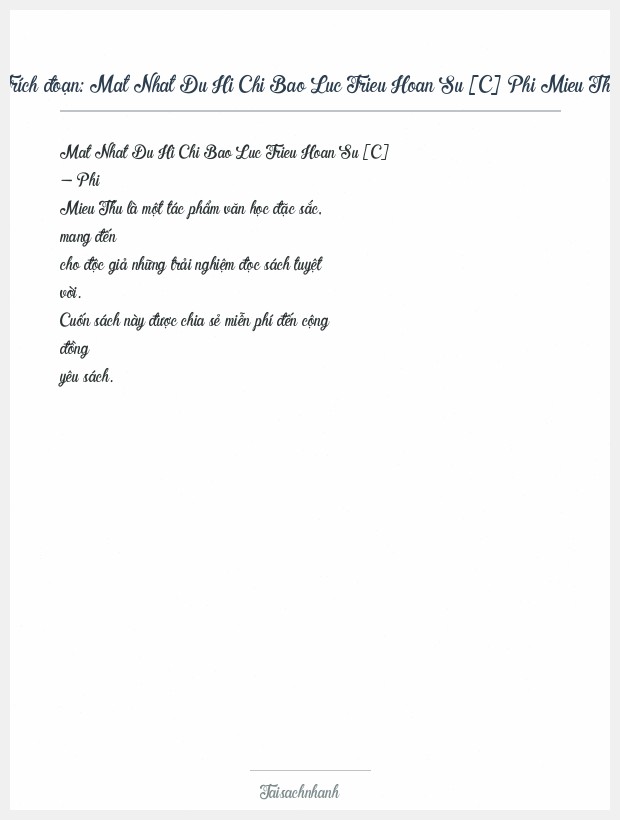 Trích đoạn Mat Nhat Du Hi Chi Bao Luc Trieu Hoan Su [C] Phi Mieu Thu