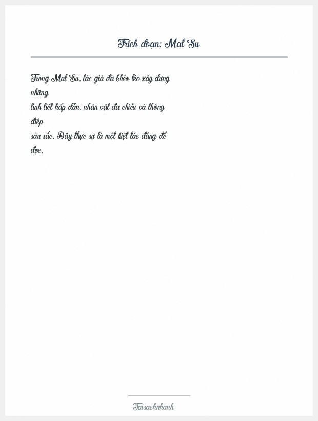 Trích đoạn Mat Su