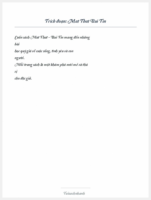 Trích đoạn Mat That Bui Tin
