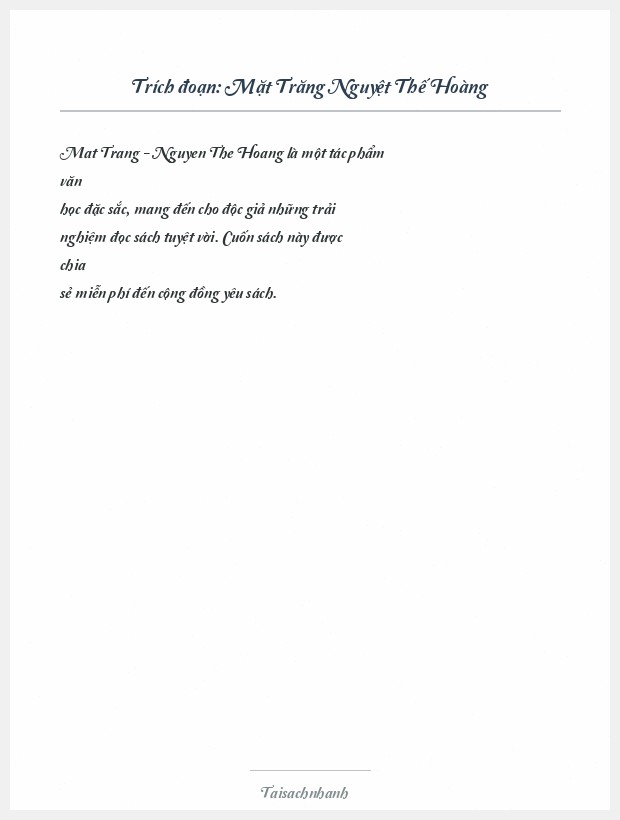 Trích đoạn Mặt Trăng Nguyệt Thế Hoàng