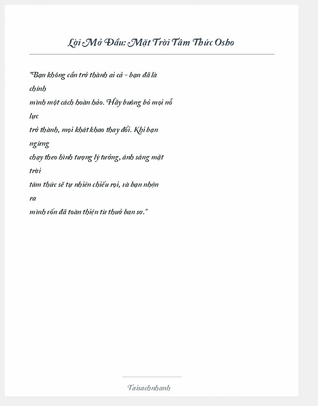 Trích đoạn Mặt Trời Tâm Thức Osho
