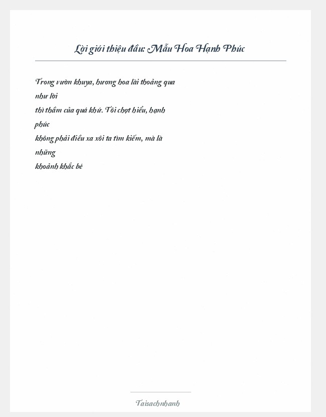 Trích đoạn Mẫu Hoa Hạnh Phúc