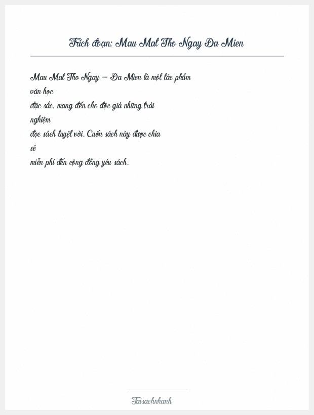 Trích đoạn Mau Mat Tho Ngay Da Mien