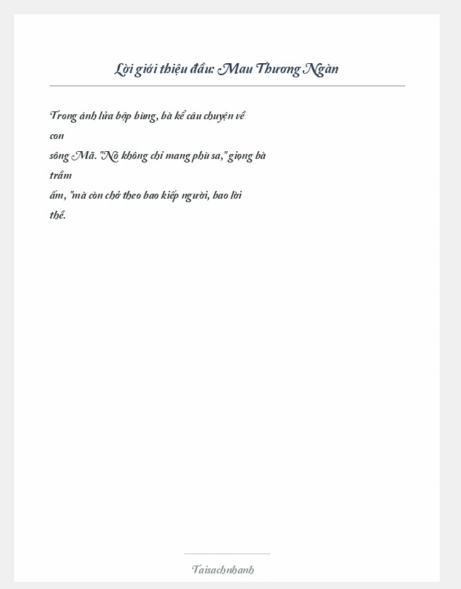 Trích đoạn Mau Thương Ngàn