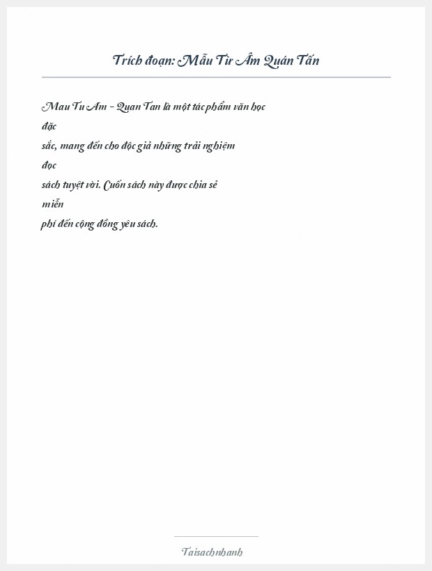 Trích đoạn Mẫu Từ Âm Quán Tấn