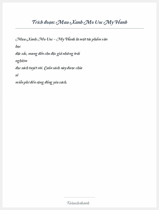 Trích đoạn Mau Xanh Mo Uoc My Hanh