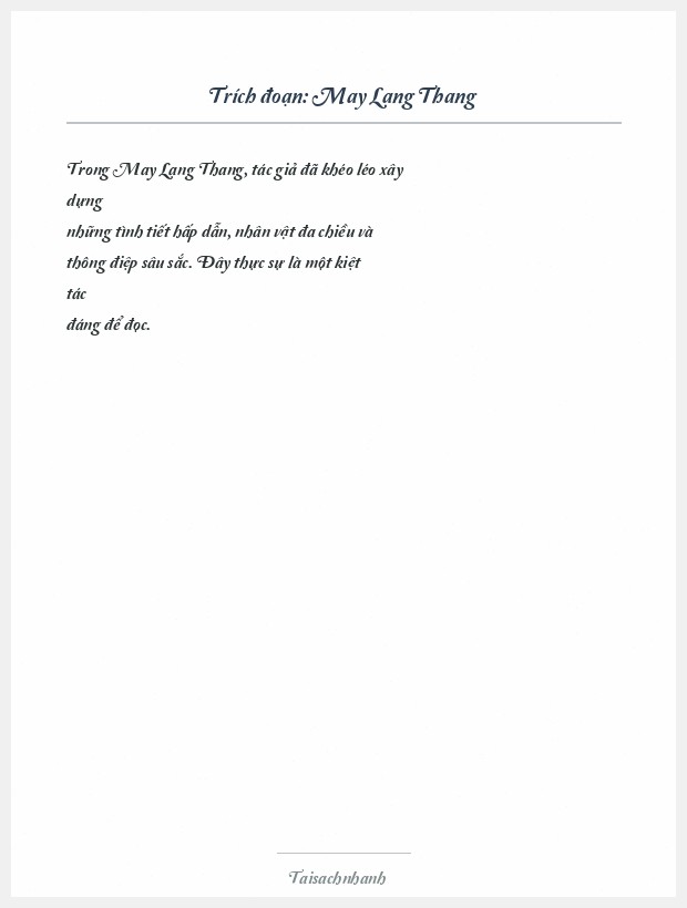 Trích đoạn May Lang Thang