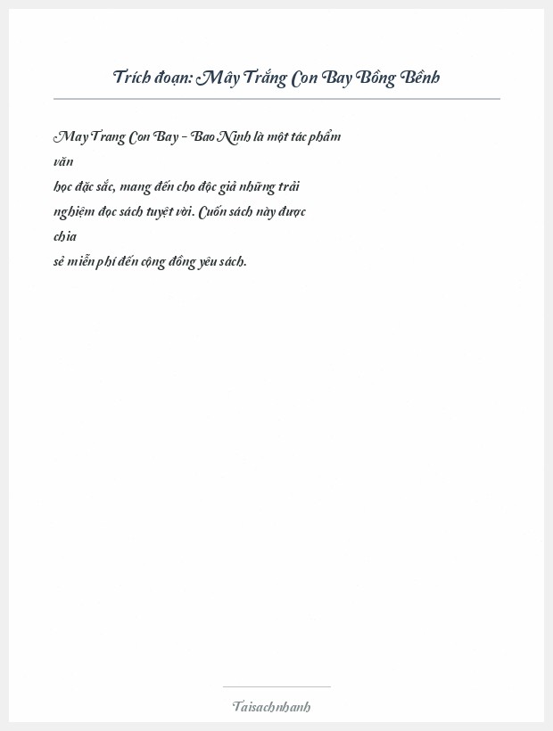 Trích đoạn Mây Trắng Con Bay Bồng Bềnh