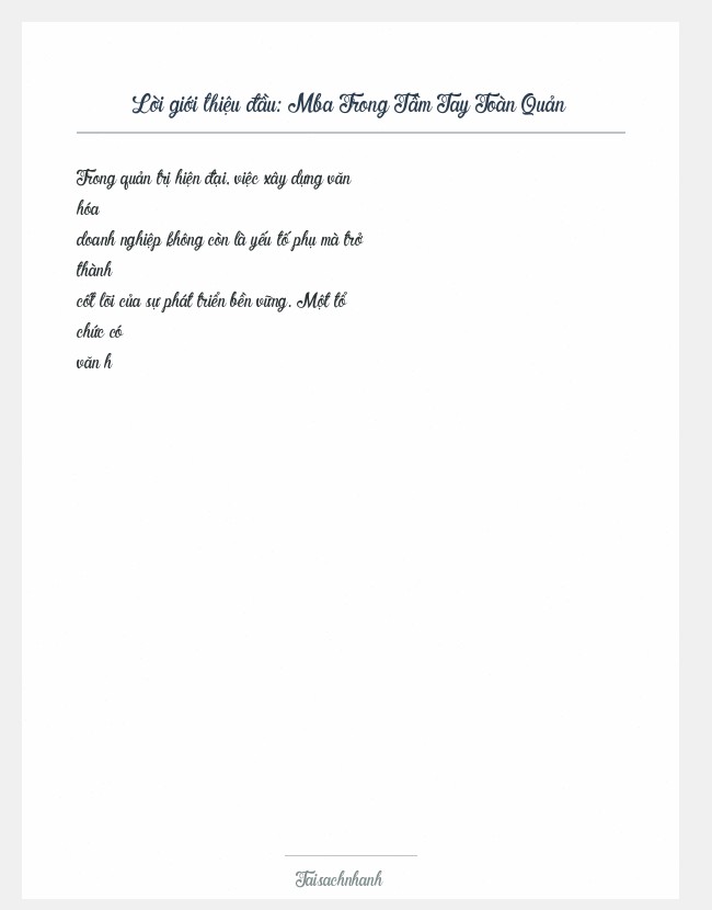 Trích đoạn Mba Trong Tầm Tay Toàn Quản