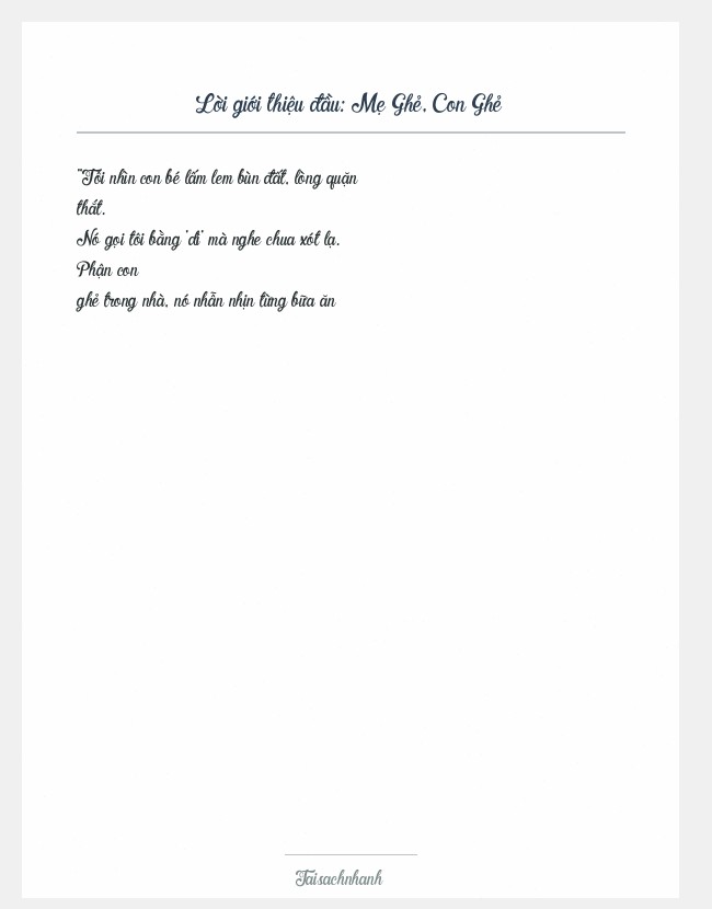 Trích đoạn Mẹ Ghẻ, Con Ghẻ