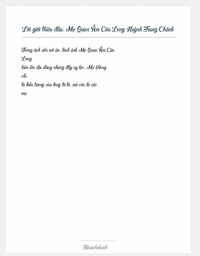 Trích đoạn Mẹ Quan Âm Cửu Long Huỳnh Trung Chánh