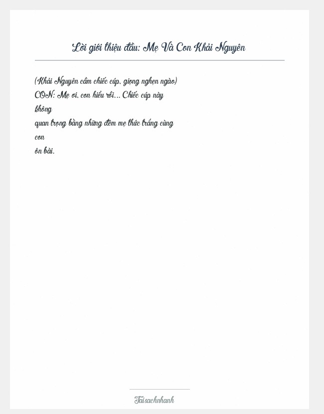 Trích đoạn Mẹ Và Con Khải Nguyên