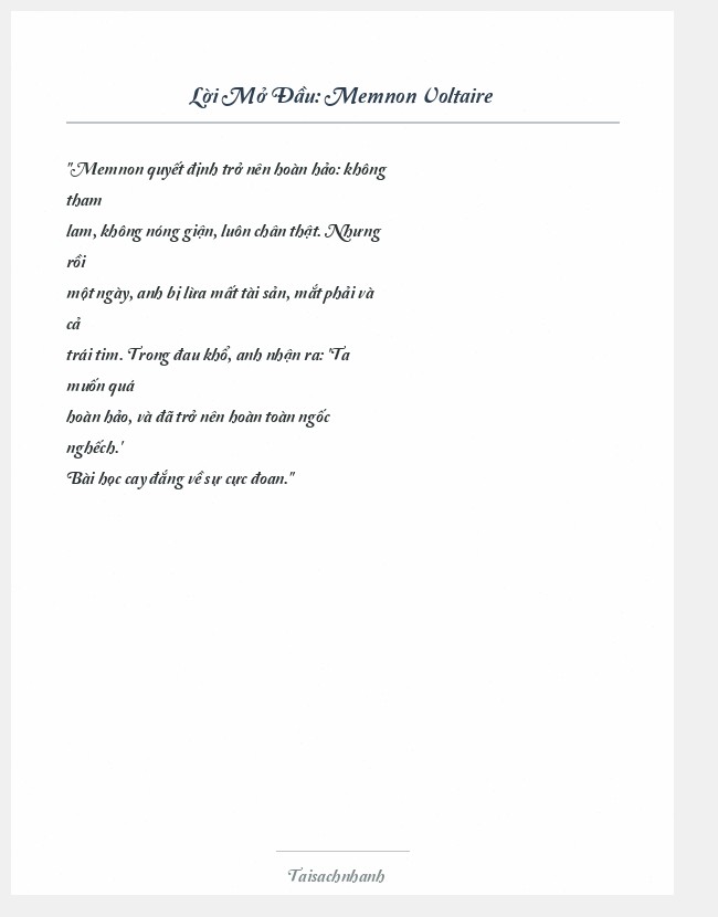Trích đoạn Memnon Voltaire