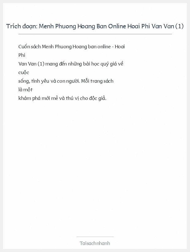 Trích đoạn Menh Phuong Hoang Ban Online Hoai Phi Van Van (1)