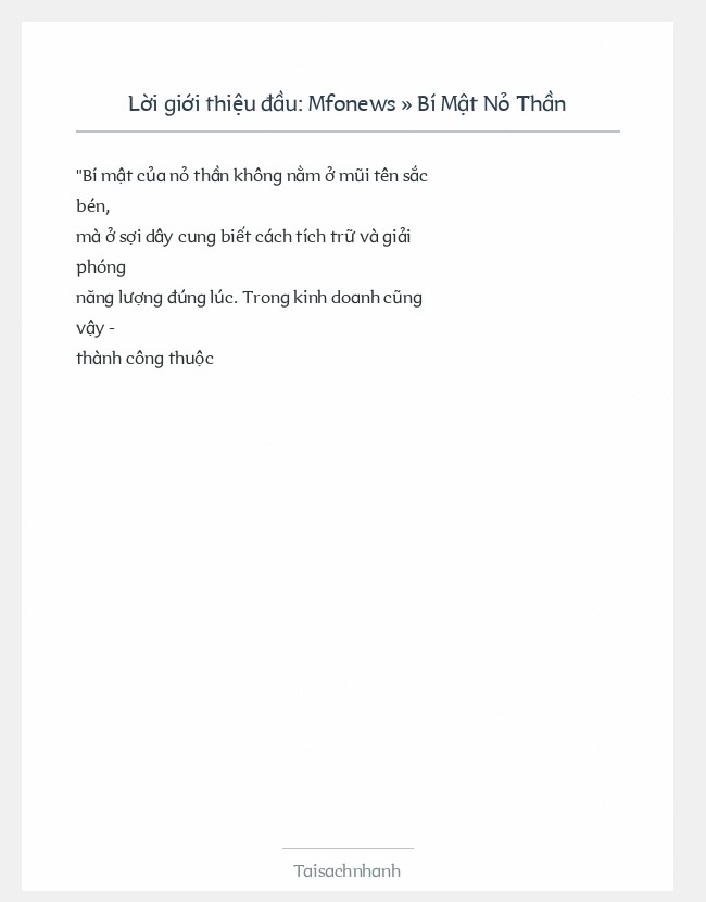 Trích đoạn Mfonews » Bí Mật Nỏ Thần