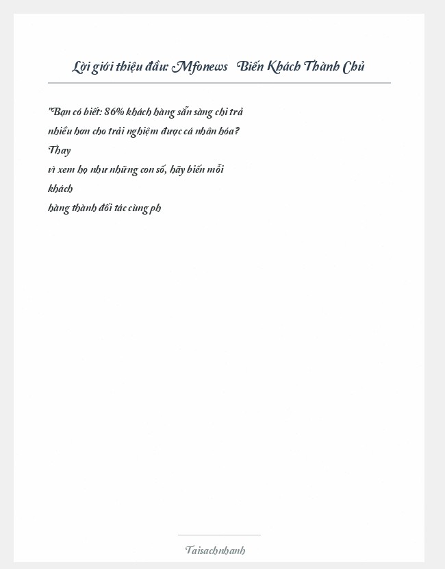 Trích đoạn Mfonews » Biến Khách Thành Chủ