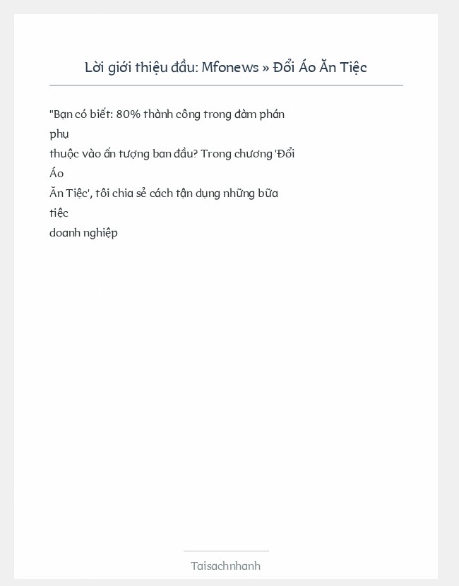 Trích đoạn Mfonews » Đổi Áo Ăn Tiệc