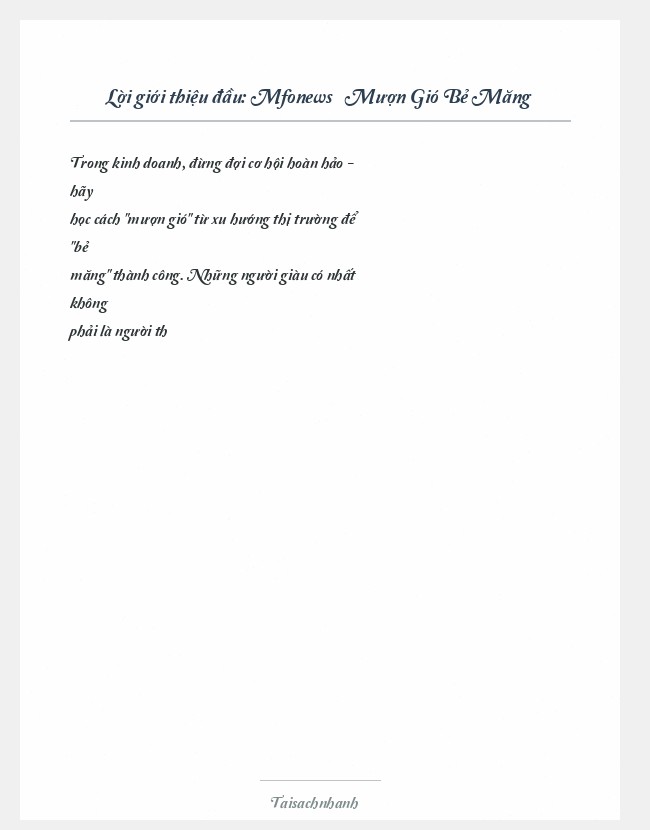 Trích đoạn Mfonews » Mượn Gió Bẻ Măng