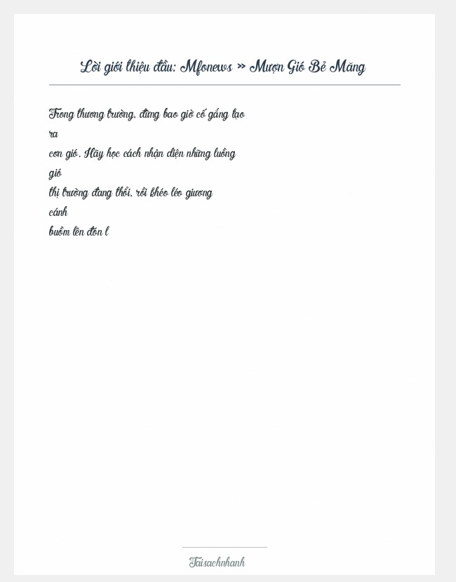 Trích đoạn Mfonews » Mượn Gió Bẻ Măng