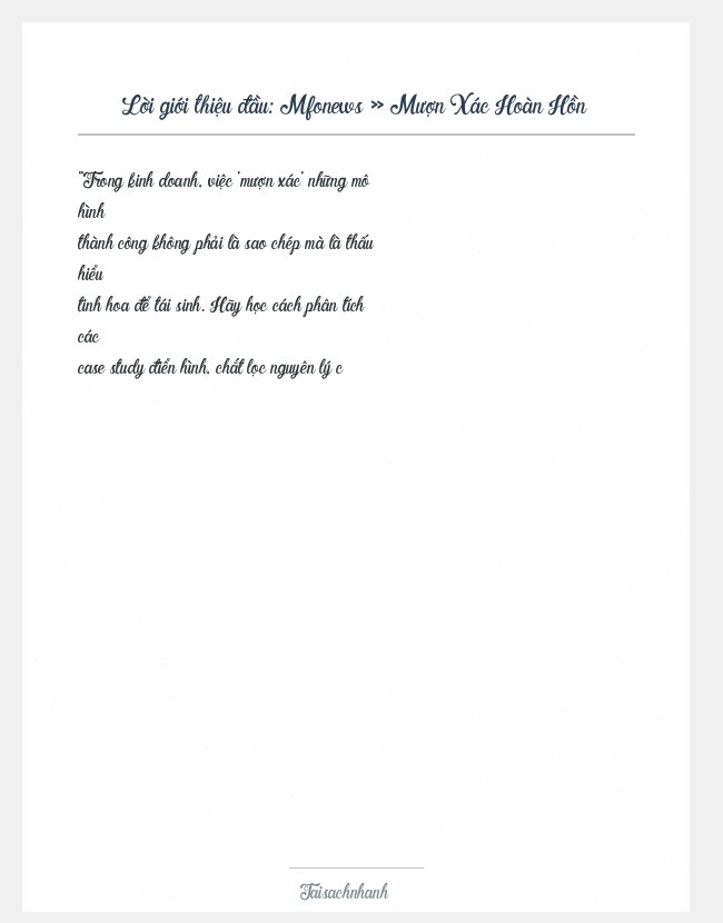 Trích đoạn Mfonews » Mượn Xác Hoàn Hồn