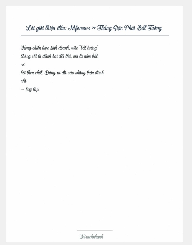Trích đoạn Mfonews » Thắng Giặc Phải Bắt Tướng